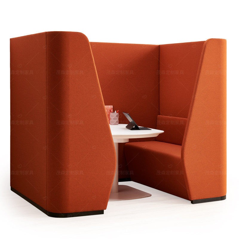 Sculptural High-Back Privacy Booth | Modern Semi-Enclosed Meeting & Work Sofa - Image 5