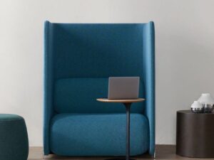 High Back Privacy Lounge Chair | Modern Semi-Enclosed Office Sofa Chair