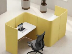 Semi-Enclosed Privacy Workstation | Single-Person Focus Office Pod