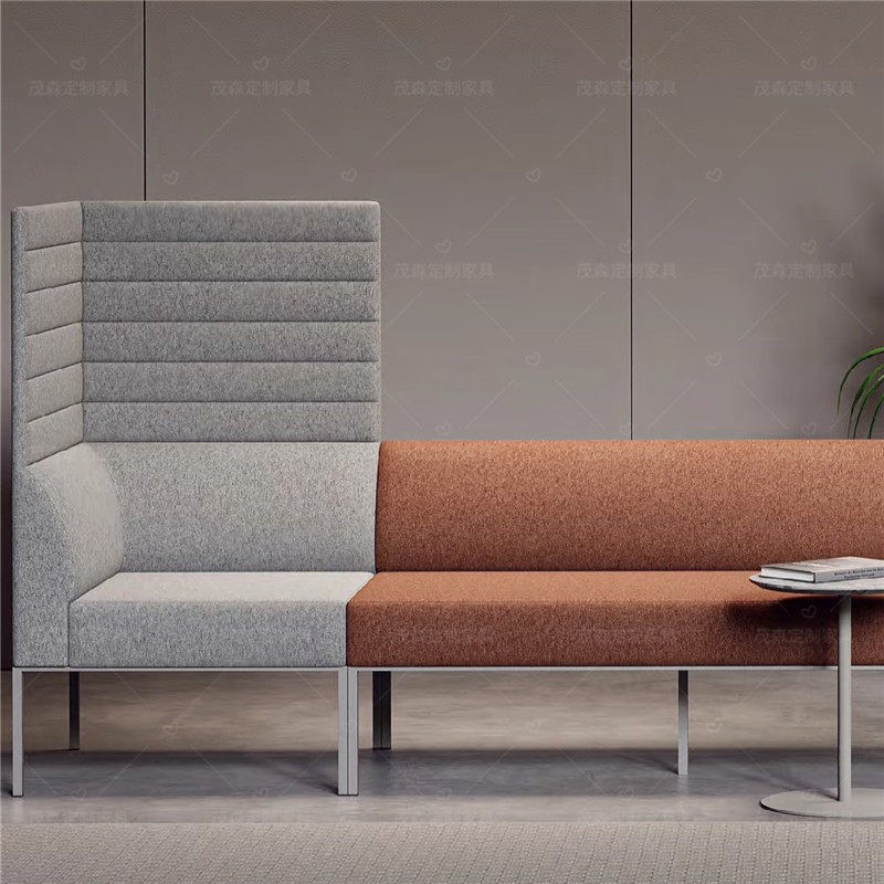 High-Back 2-Seater Privacy Sofa | Modern Segmented Office Lounge Seating - Image 3