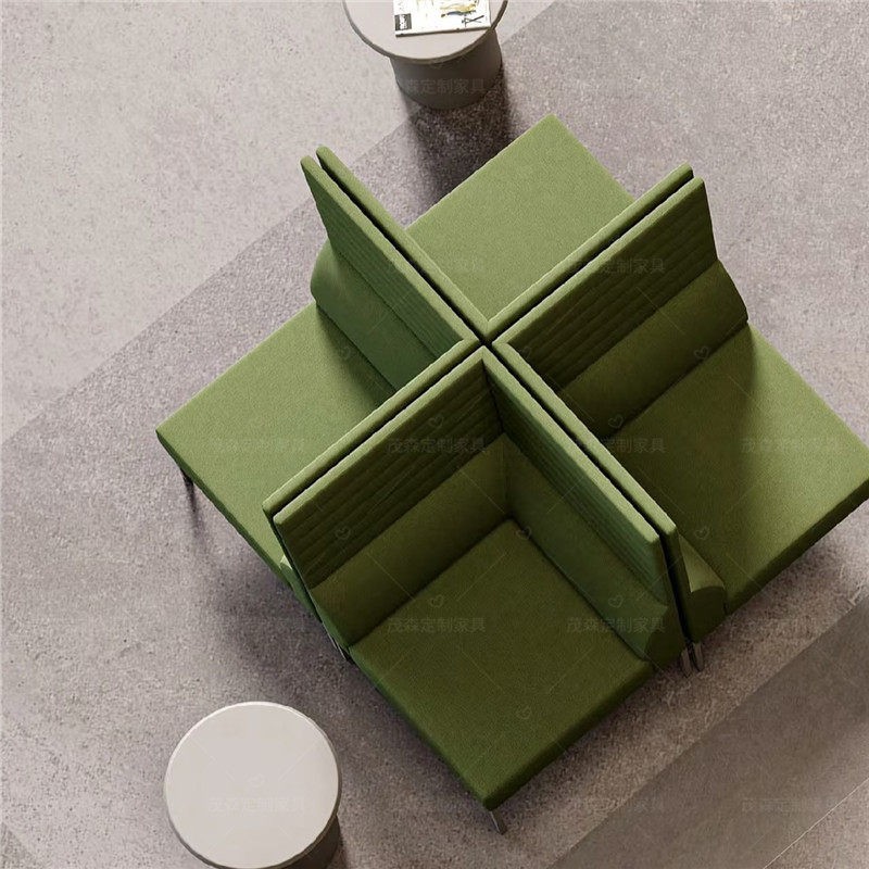 High-Back 2-Seater Privacy Sofa | Modern Segmented Office Lounge Seating - Image 4