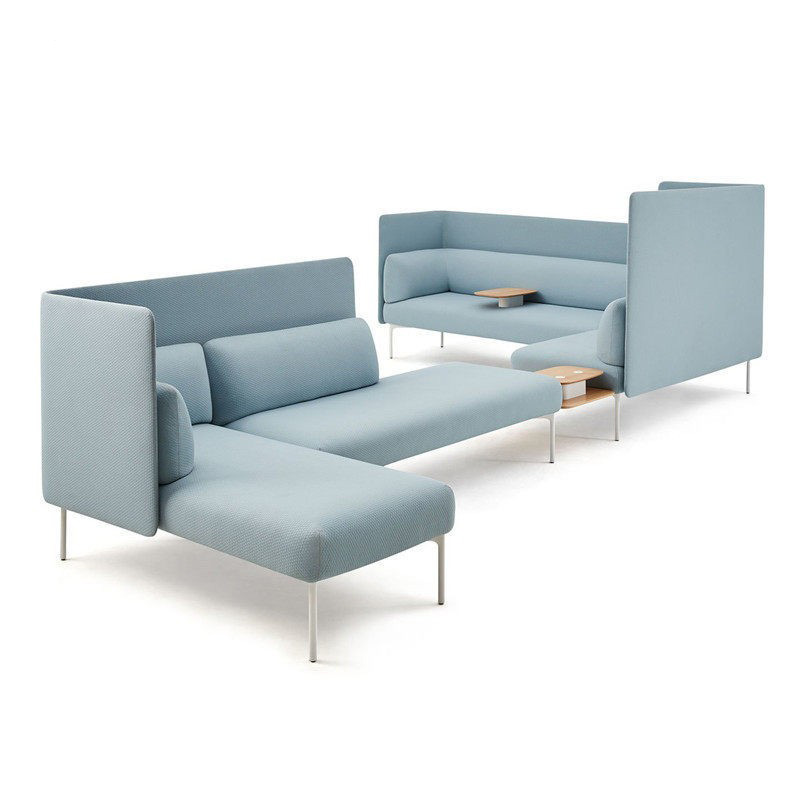 Modular High-Back Lounge Sofa | Modern Semi-Enclosed Public Space Seating - Image 4