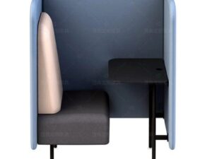 Single High-Enclosure Work Booth | Privacy Sofa with Integrated Desk