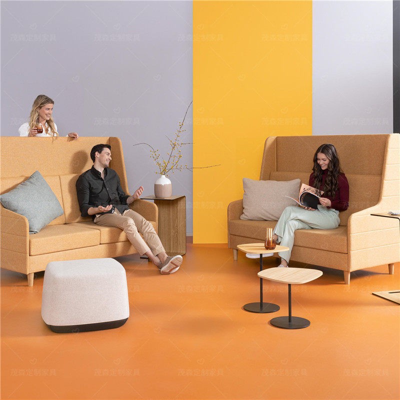 High Back 2-Seater Privacy Sofa | Modern Semi-Enclosed Office Lounge Sofa - Image 3