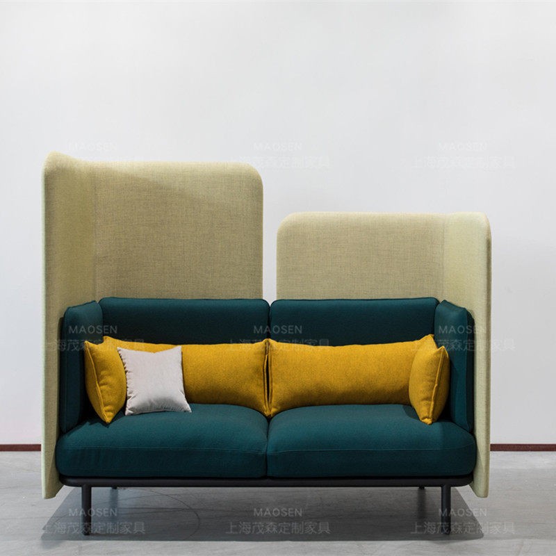 High-Back 2-Seater Privacy Sofa | Modern Enclosed Office Lounge Sofa - Image 3