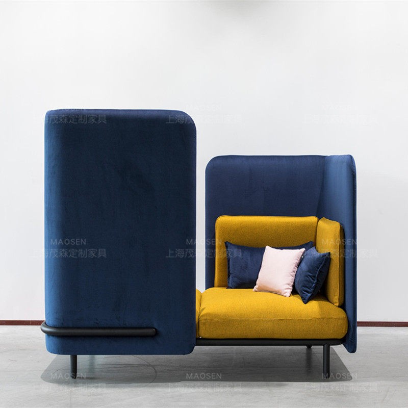 High-Back 2-Seater Privacy Sofa | Modern Enclosed Office Lounge Sofa - Image 4