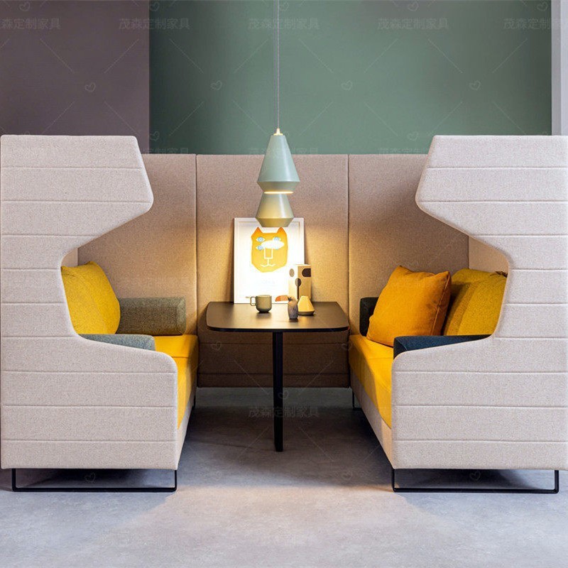High Back 2-Seater Privacy Sofa | Modern Semi-Enclosed Office Lounge Sofa - Image 4