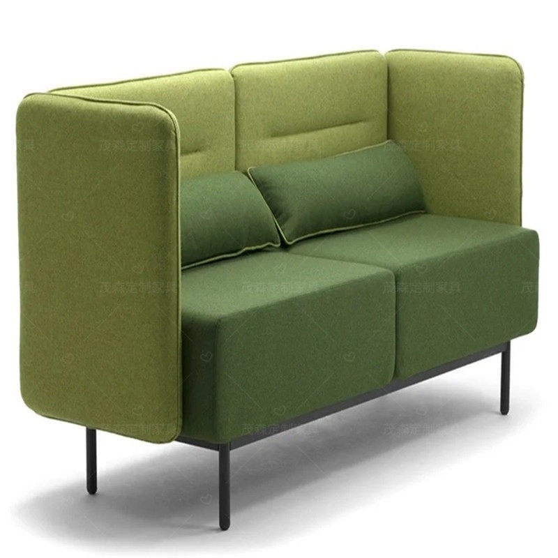 High-Back 2-Seater Privacy Sofa | Modern Semi-Enclosed Office Lounge Sofa