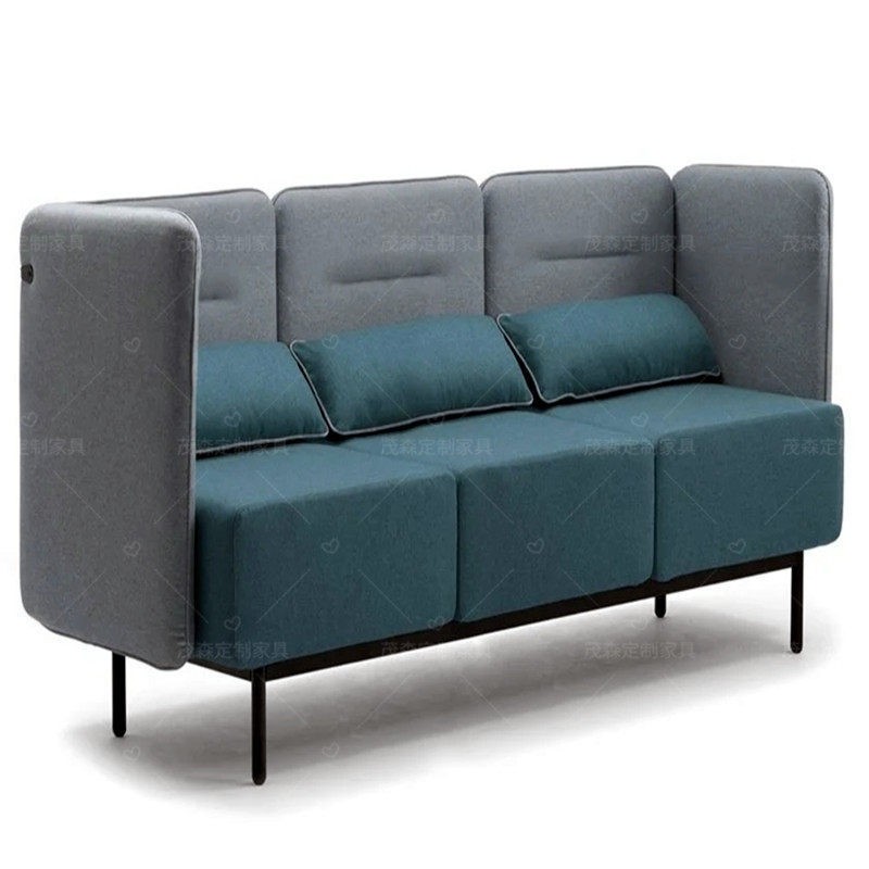 High-Back 2-Seater Privacy Sofa | Modern Semi-Enclosed Office Lounge Sofa - Image 4