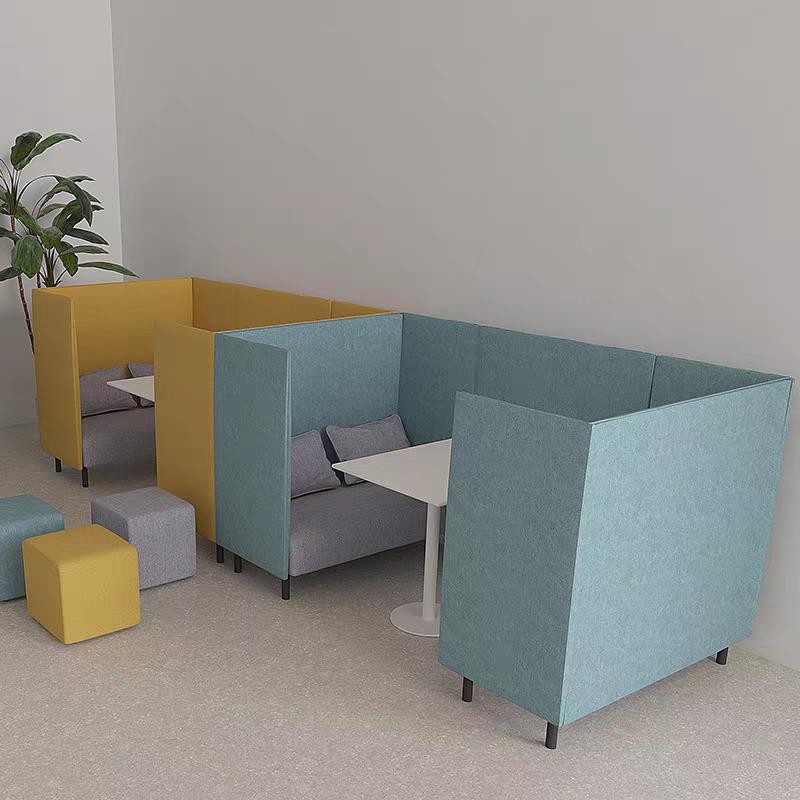 High-Enclosure Work Booth Sofa | Modern Semi-Enclosed Office Lounge Pod - Image 3