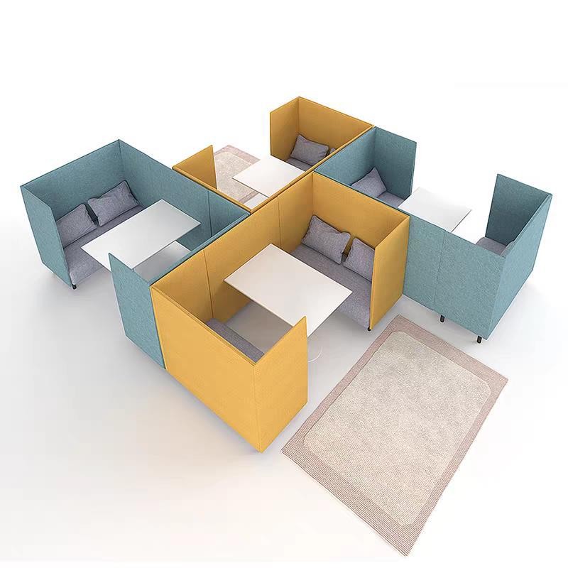 High-Enclosure Work Booth Sofa | Modern Semi-Enclosed Office Lounge Pod - Image 5