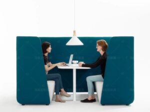 High-Back Two-Person Meeting Booth Sofa | Privacy Lounge Booth for Office Use