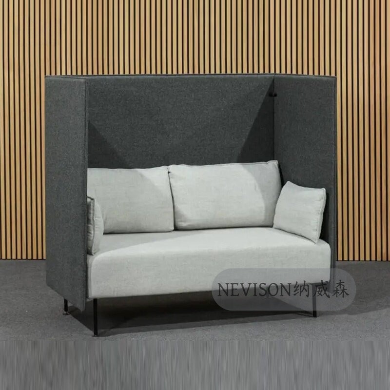 High Back Privacy Booth Sofa | Modern 2-Seater Lounge Sofa for Office & Public Spaces