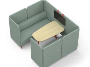 High-Enclosure Meeting Booth Sofa | Modern Semi-Enclosed Collaborative Seating