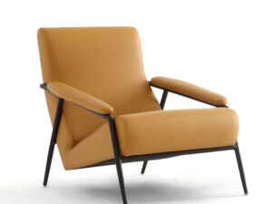 Modern Metal Frame Lounge Chair | Comfortable Single-Seater Armchair