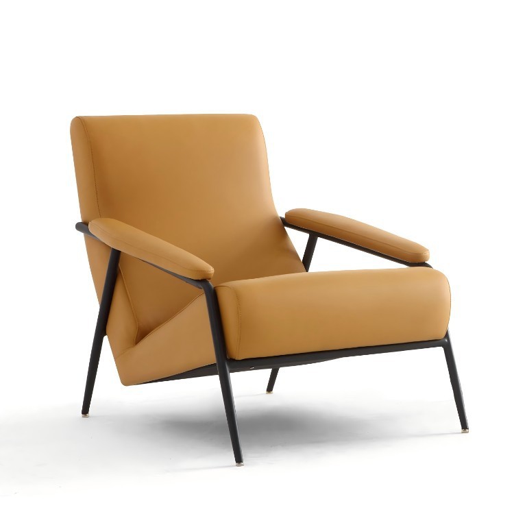 Modern Metal Frame Lounge Chair | Comfortable Single-Seater Armchair