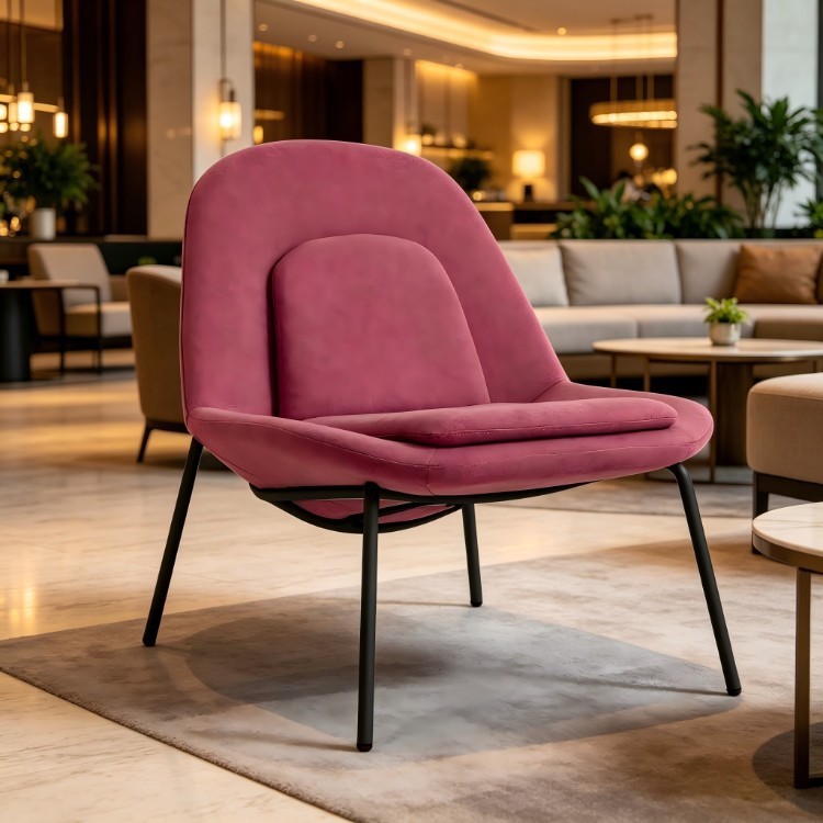 Modern Metal Frame Lounge Chair | Comfortable Single-Seater Armchair - Image 3