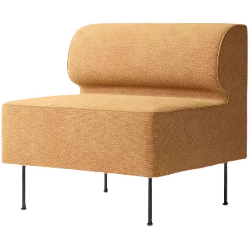 Minimalist Armless Modular Sofa, Boucle Fabric Upholstered Lounge Couch for Office Lobby - Image 5