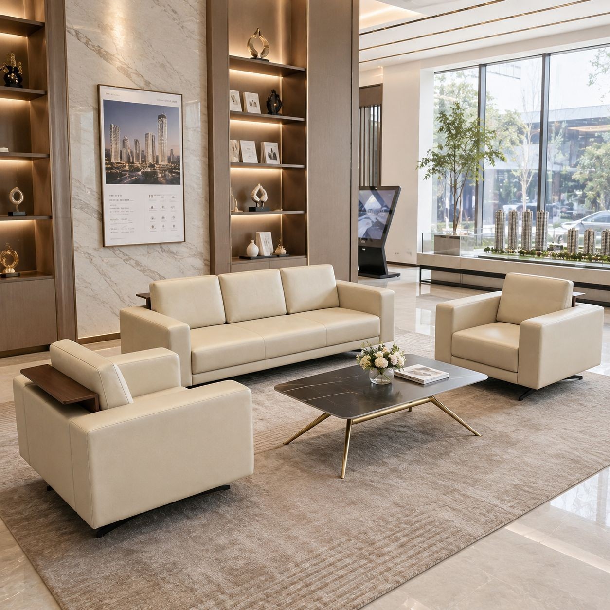 Modern Executive Reception Sofa for Office & Commercial Spaces