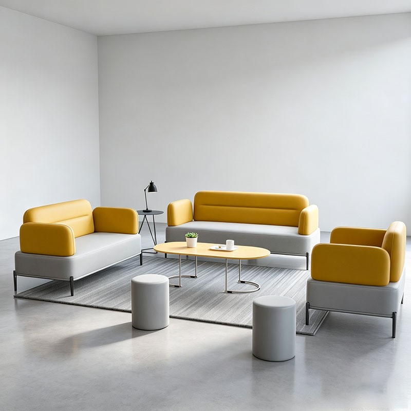 Modern Commercial Reception Sofa | Two-Tone Modular Lounge Seating