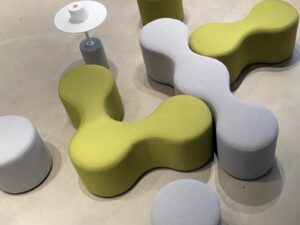 Three-Lobed Modular Ottoman | Modern Organic Lounge Seating for Public Spaces