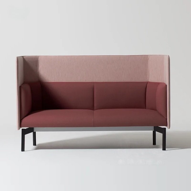 High Back 2-Seater Privacy Sofa | Modern Semi-Enclosed Office Lounge Sofa