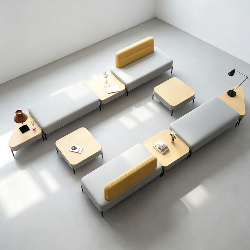 Modern Commercial Reception Sofa | Two-Tone Modular Lounge Seating - Image 2