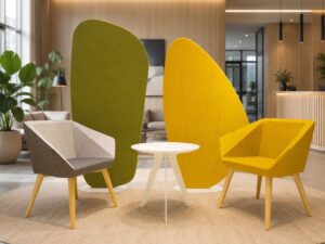 Leaf-Shaped Acoustic Office Screen | Decorative Freestanding Partition