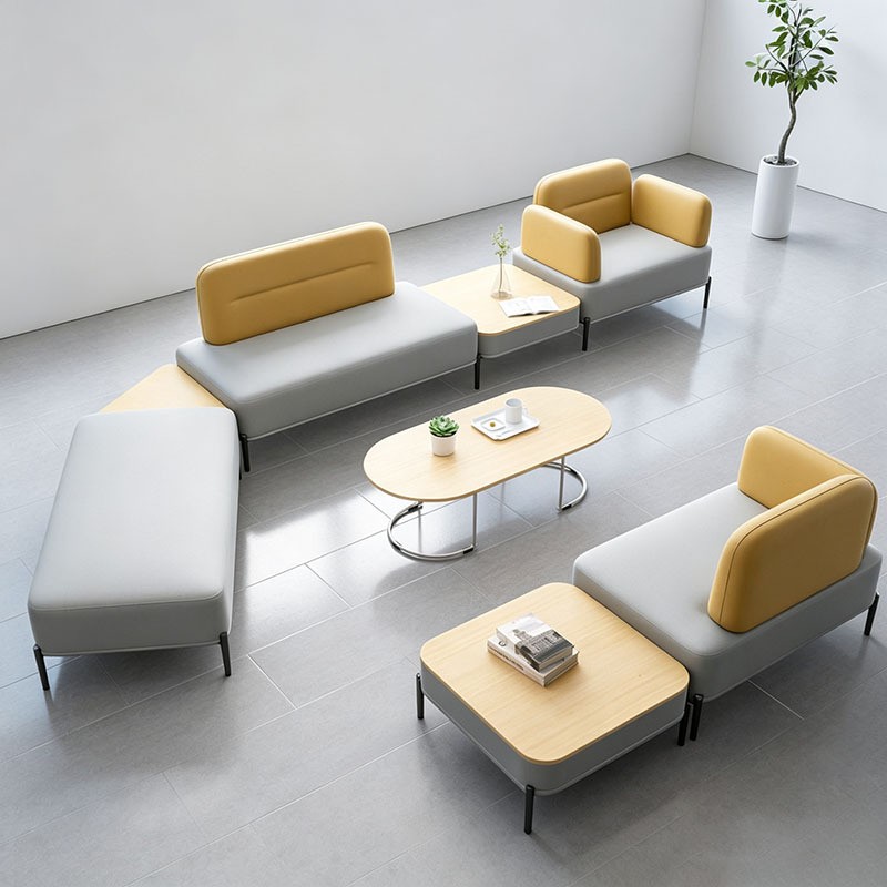 Modern Commercial Reception Sofa | Two-Tone Modular Lounge Seating - Image 3
