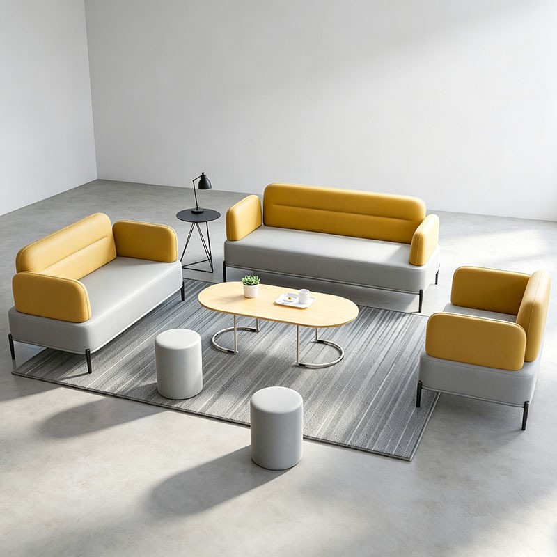 Modern Commercial Reception Sofa | Two-Tone Modular Lounge Seating - Image 4