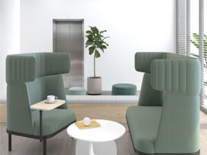 High-Back Privacy Lounge Chair | Modern Office Wingback Seating