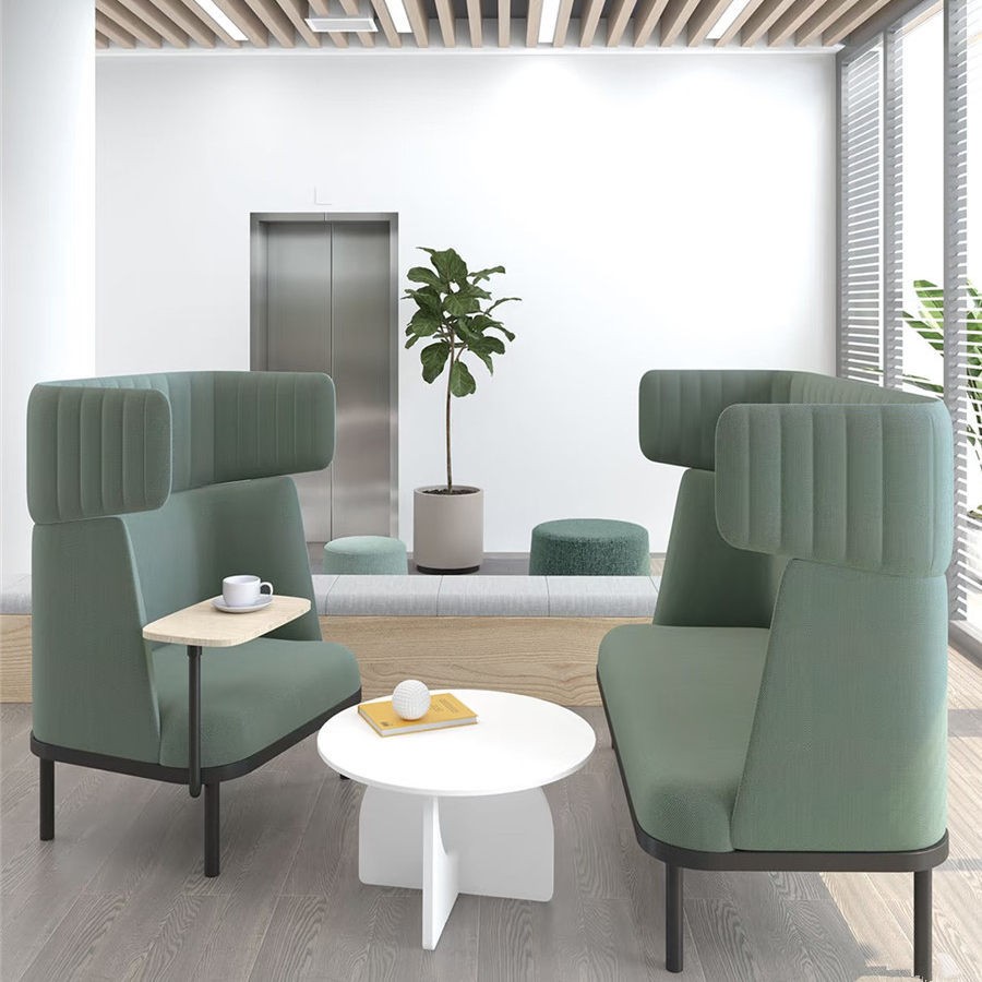 High-Back Privacy Lounge Chair | Modern Office Wingback Seating