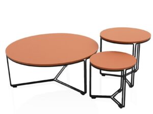 Modern Round Nesting Coffee Table Set | Multi-Height Side Tables