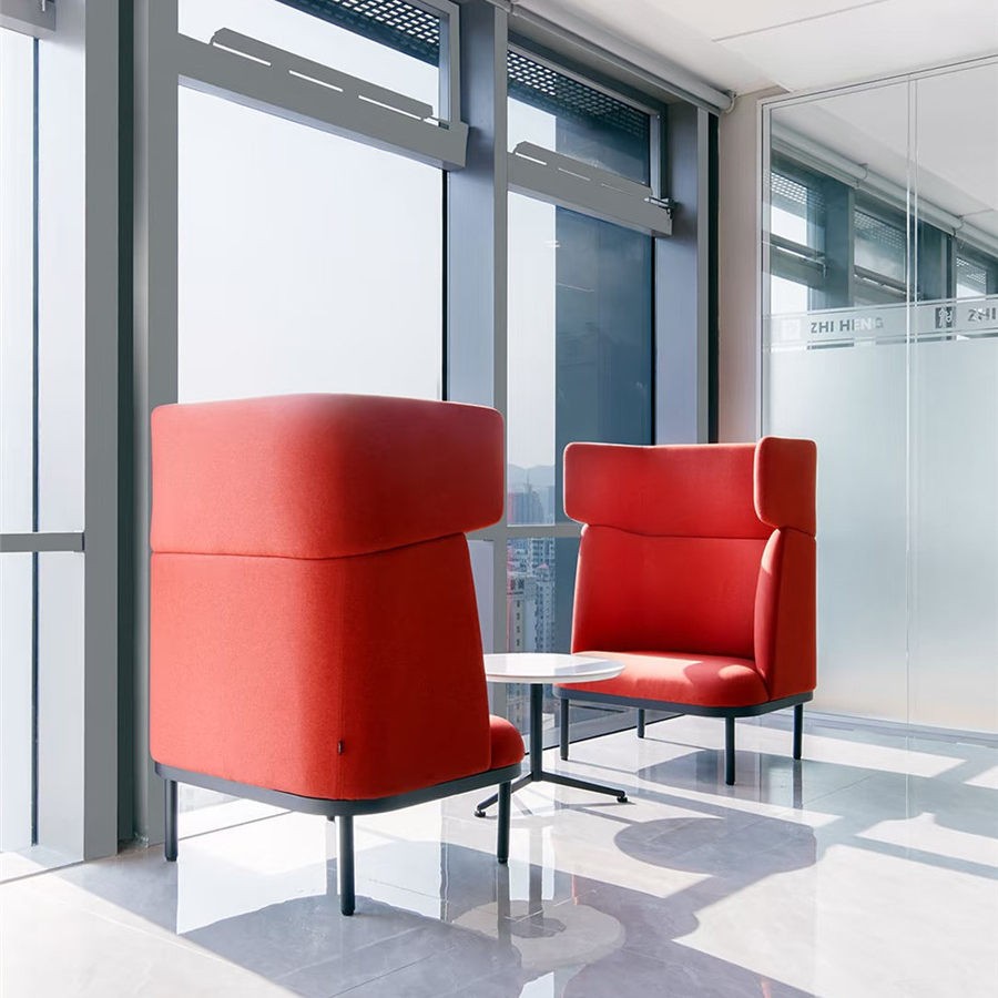 High-Back Privacy Lounge Chair | Modern Office Wingback Seating - Image 2