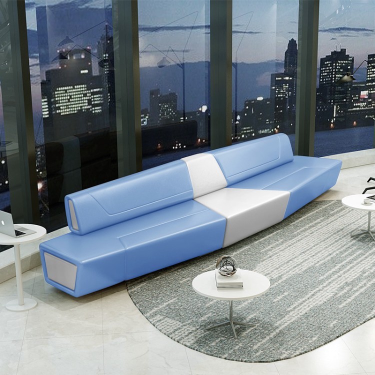Modular Double-Sided Public Sofa | Modern Geometric Multi-User Seating - Image 2