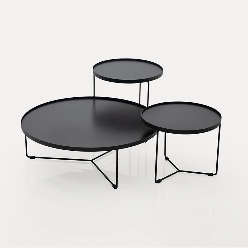 Modern Round Nesting Coffee Table Set | Multi-Height Side Tables - Image 2