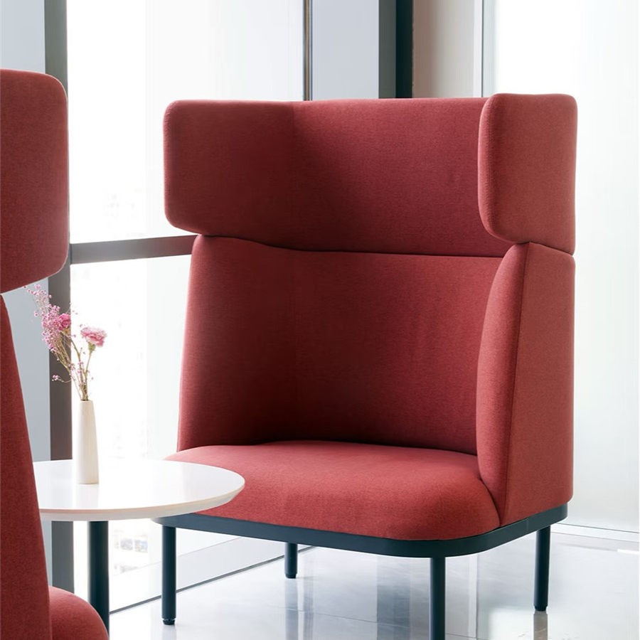 High-Back Privacy Lounge Chair | Modern Office Wingback Seating - Image 3