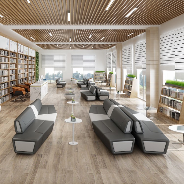 Modular Double-Sided Public Sofa | Modern Geometric Multi-User Seating - Image 4
