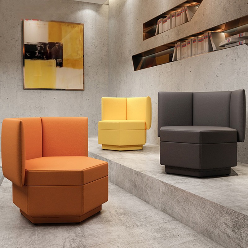 Modern High-Back Lounge Chair | Enclosed Single Sofa for Commercial Spaces