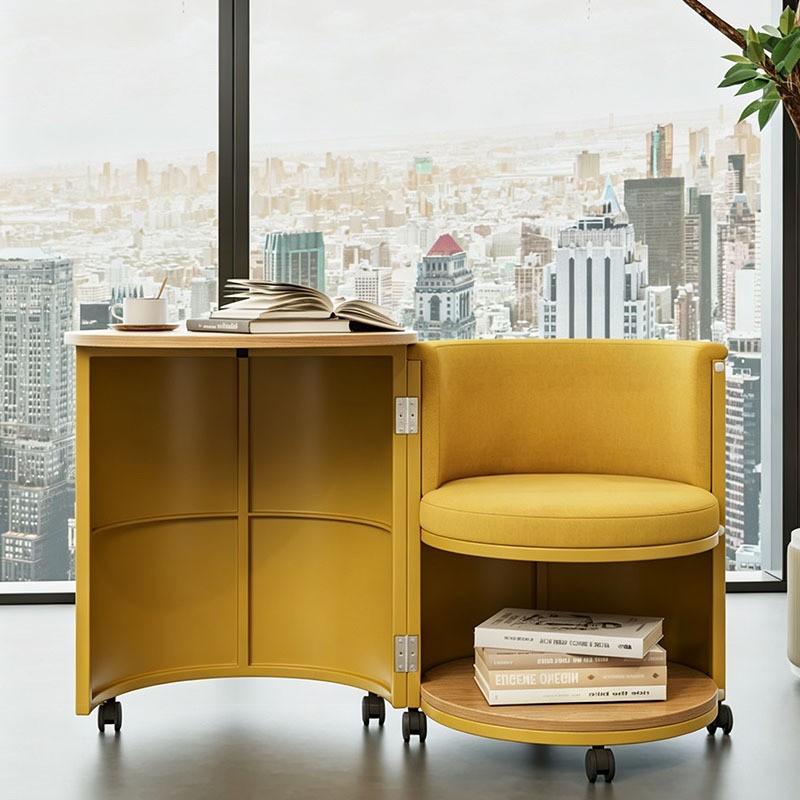 Mobile Lounge Chair & Side Table Set | Multifunctional Public Space Furniture - Image 4