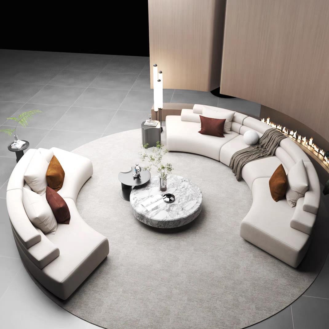 Double Curved Modular Sofa | Semi-Enclosed Public Lounge Seating - Image 2