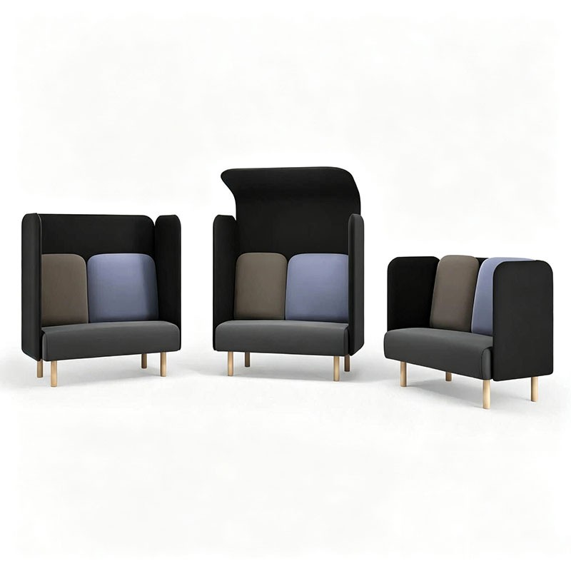 High-Back Privacy Lounge Sofa | Single & Double Seater Booth Seating - Image 5