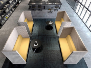 High-Back Privacy Modular Sofa | Modern Public Lounge Booth Seating