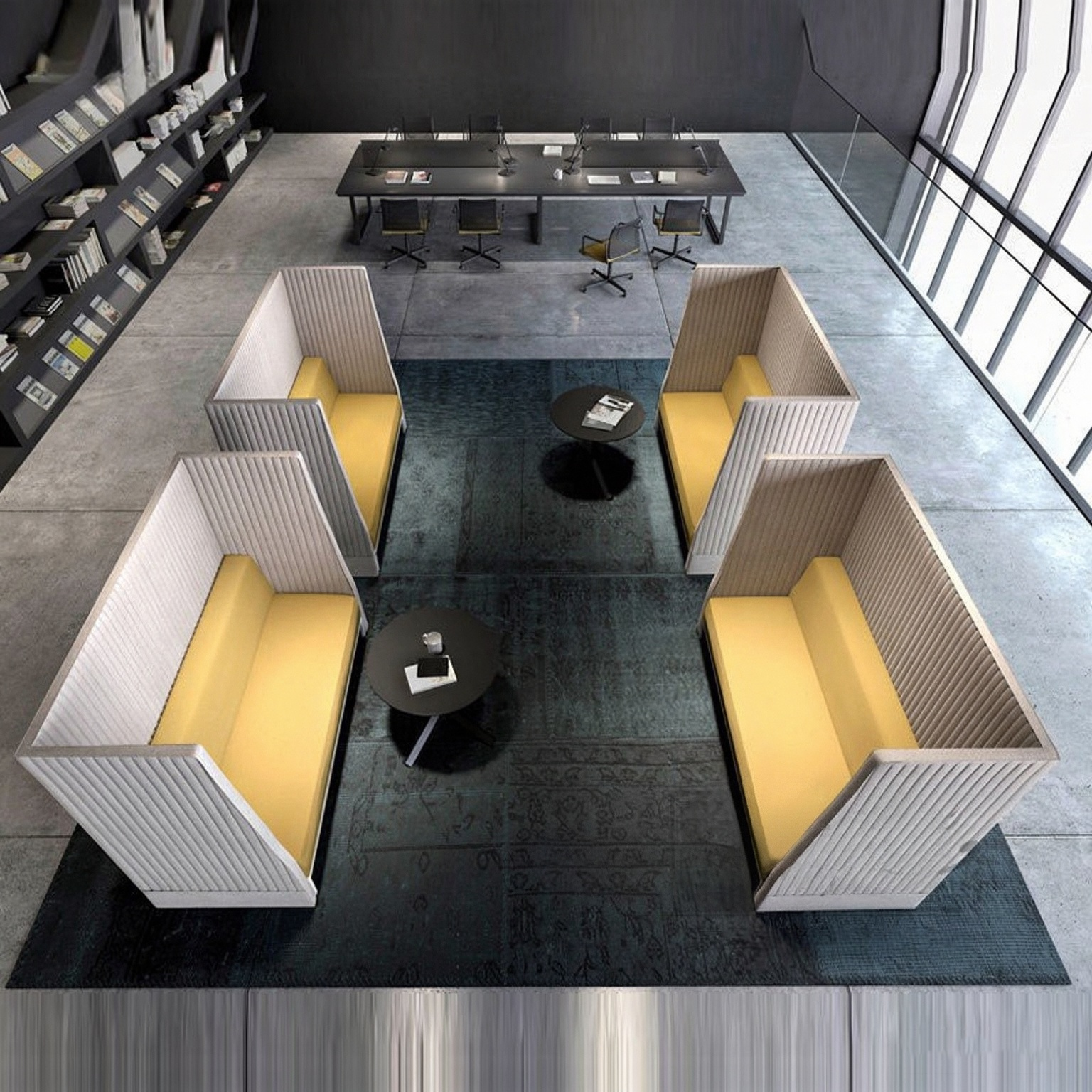 High-Back Privacy Modular Sofa | Modern Public Lounge Booth Seating