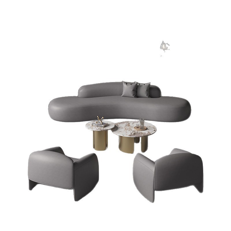 Modern Organic Curved Sofa | Premium Multi-Seat Lounge Seating - Image 5