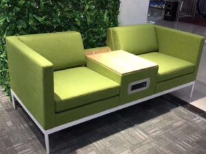 2-Seater Functional Office Sofa | Business Lounge Sofa with Integrated Center Table