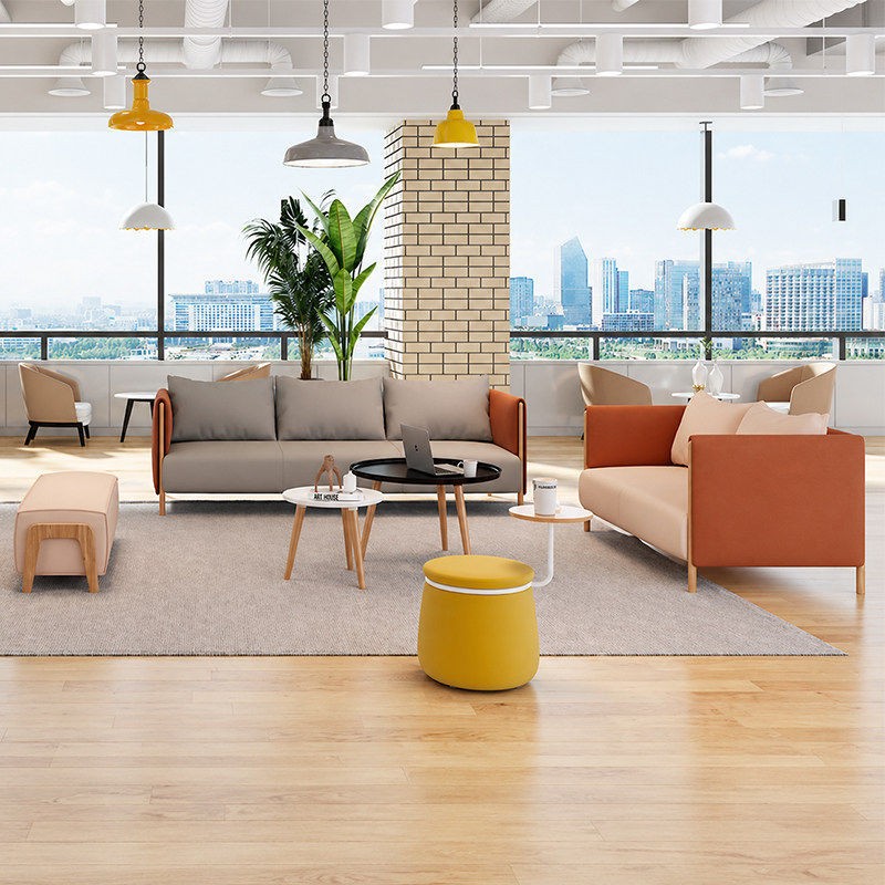 Modern Two-Tone Office Lounge Sofa | Commercial 2 & 3 Seater Reception Sofa