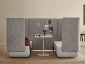 High Back Privacy Meeting Booth | Face-to-Face Office Lounge Seating