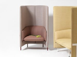 High-Back Privacy Lounge Sofa | Modern Semi-Enclosed Office Seating