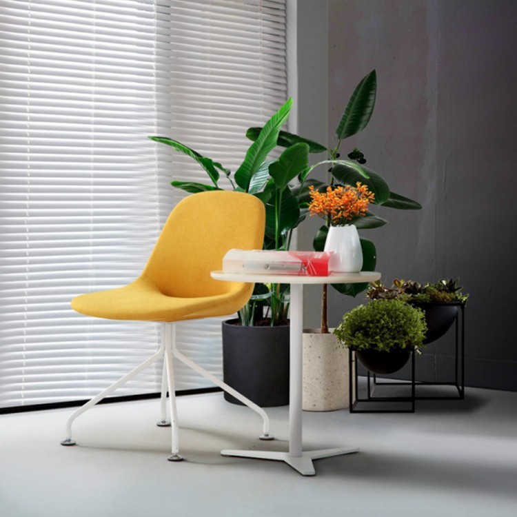 Modern Enveloping Lounge Chair | Upholstered Meeting Chair with Metal Sled Base - Image 2